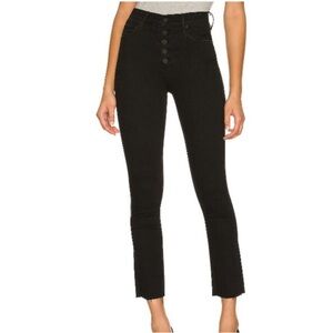 Mother Jean Denim The Pixie Ankle Fray Button Fly in Not Guilty Black Size 27